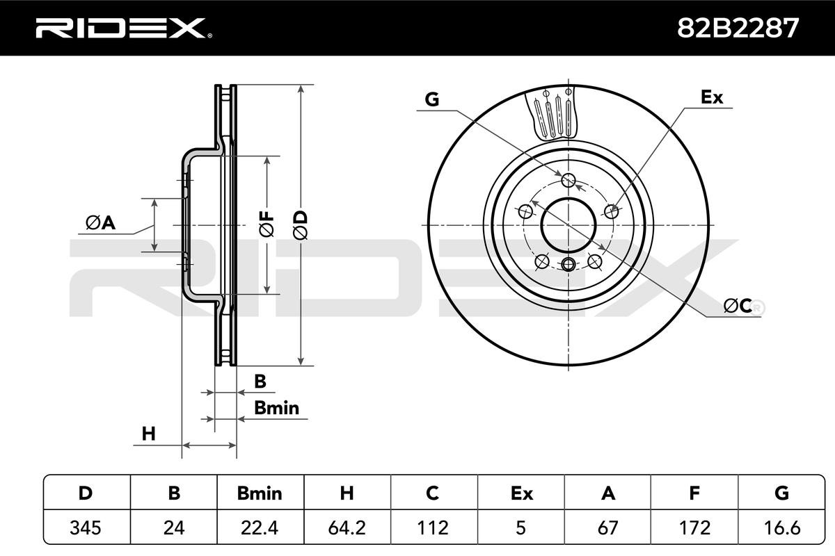 RIDEX Bremsscheibe BMW 82B2287 42431WAA01,34206880079,34216860925 Bremsscheiben,Scheibenbremsen von RIDEX