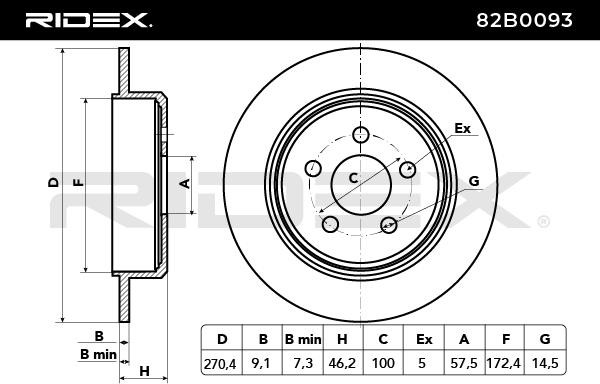 RIDEX Bremsscheibe CHRYSLER,DODGE,PLYMOUTH 82B0093 4509553,4616433,5085650AA Bremsscheiben,Scheibenbremsen 04509553AC,05085651AD,4383551,04509553 von RIDEX