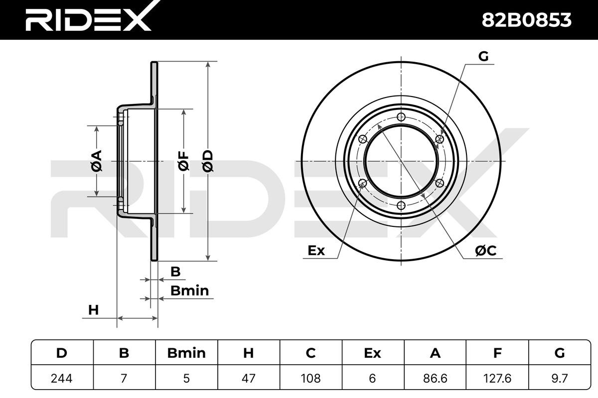 RIDEX Bremsscheibe CITROËN 82B0853 AM45123,95599322 Bremsscheiben,Scheibenbremsen von RIDEX