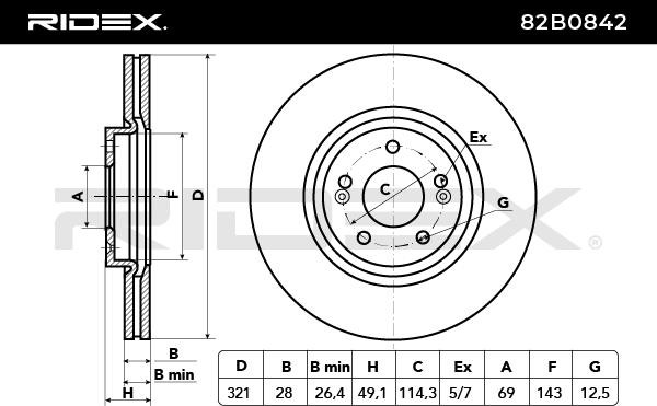 RIDEX Bremsscheibe HYUNDAI,KIA 82B0842 6151410,517122P700,517122W700 Bremsscheiben,Scheibenbremsen S517122P700,S517122W700,09B61410 von RIDEX