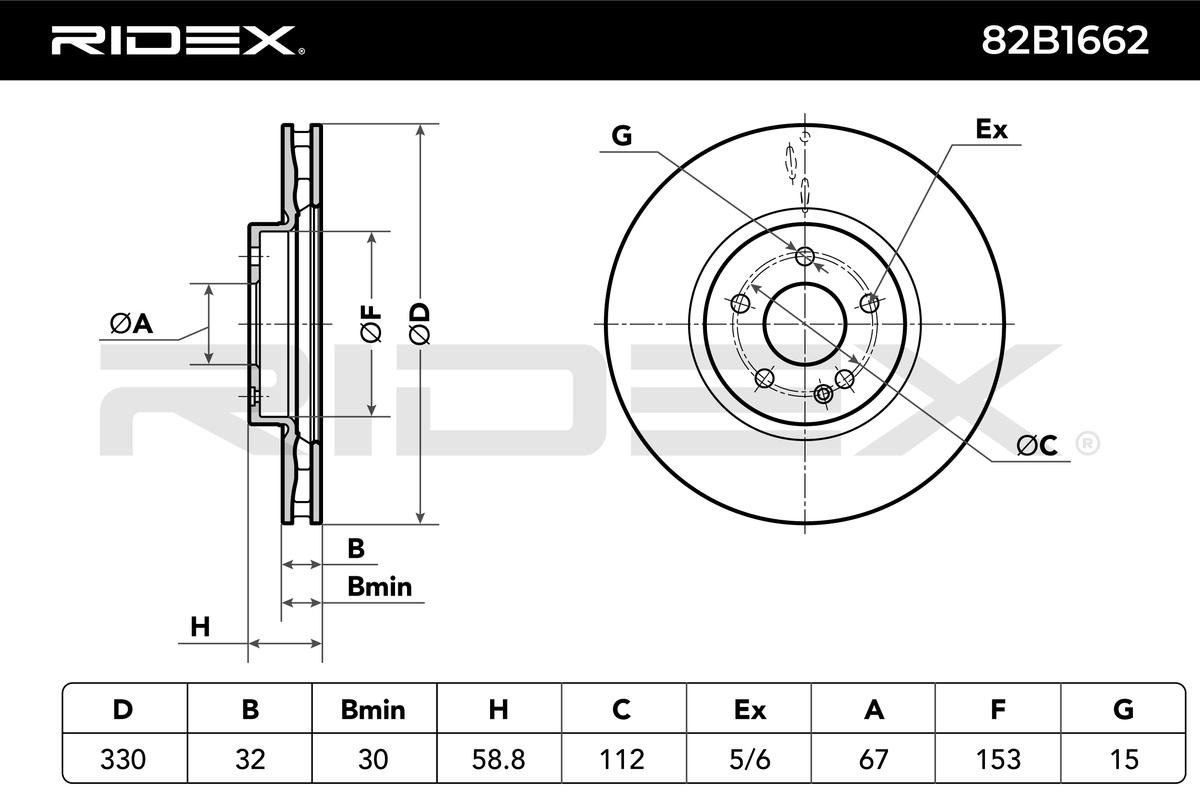 RIDEX Bremsscheibe MERCEDES-BENZ 82B1662 4474210012,447421001207,A4474210012 Bremsscheiben,Scheibenbremsen A447421001207 von RIDEX