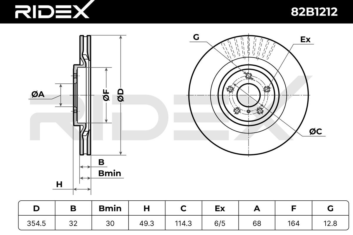 RIDEX Bremsscheibe NISSAN,INFINITI 82B1212 40206JL00B,40206JL00A Bremsscheiben,Scheibenbremsen von RIDEX