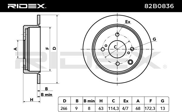 RIDEX Bremsscheibe NISSAN 82B0836 4320615U00,4320615U01,4320644F01 Bremsscheiben,Scheibenbremsen 4320644F02 von RIDEX