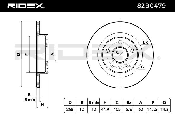 RIDEX Bremsscheibe OPEL,CHEVROLET,DAEWOO 82B0479 1350214,569074,13502136 Bremsscheiben,Scheibenbremsen 13502864,13505759,13502134,13502135,569072 von RIDEX