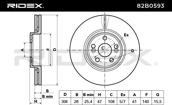 RIDEX Bremsscheibe RENAULT 82B0593 8201695234,8671019279,7701207378 Bremsscheiben,Scheibenbremsen 8200177023,8200242317,8200570677 von RIDEX