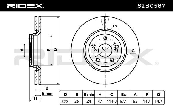 RIDEX Bremsscheibe TOYOTA 82B0587 4351205090 Bremsscheiben,Scheibenbremsen von RIDEX