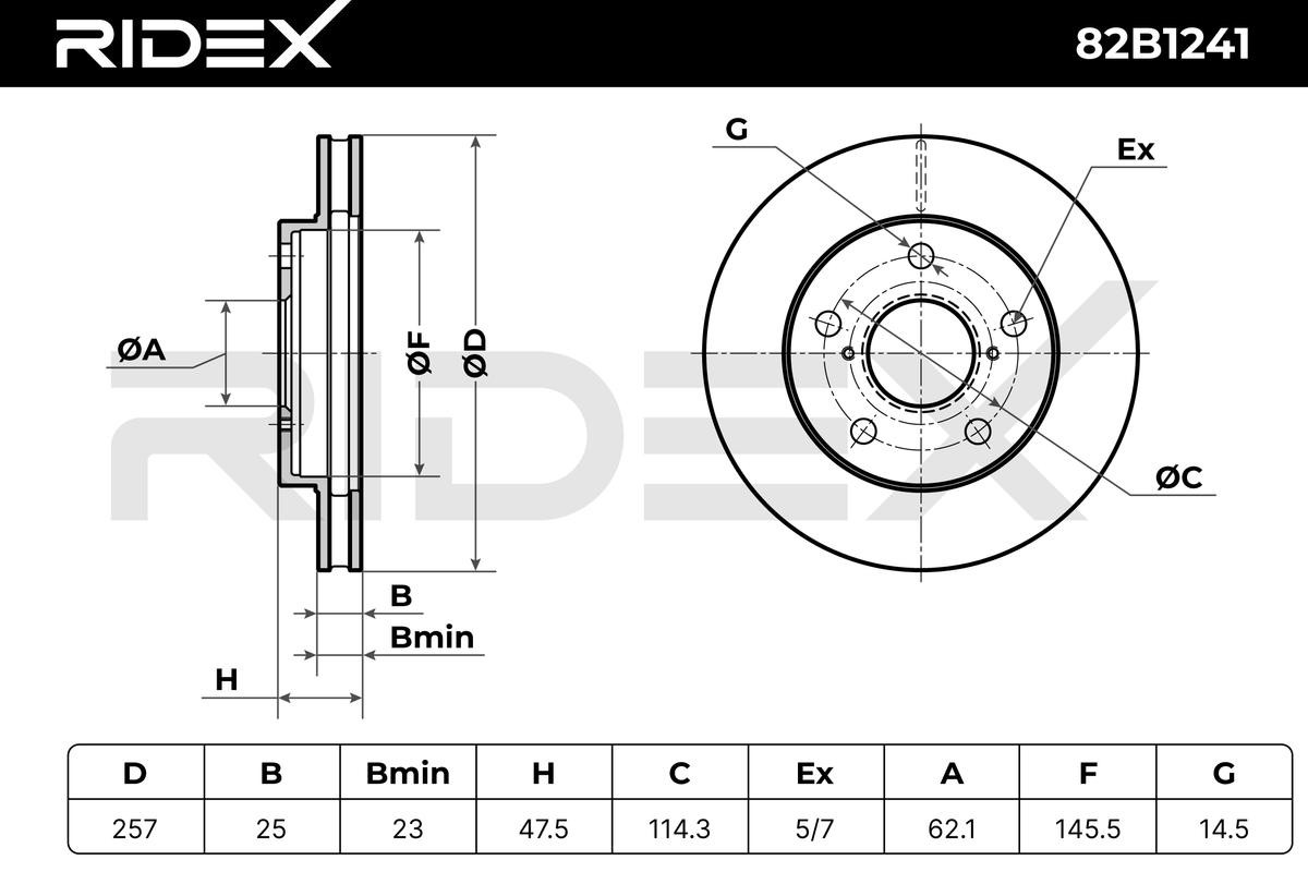 RIDEX Bremsscheibe TOYOTA 82B1241 4351217040,4351217050,4351217070 Bremsscheiben,Scheibenbremsen von RIDEX