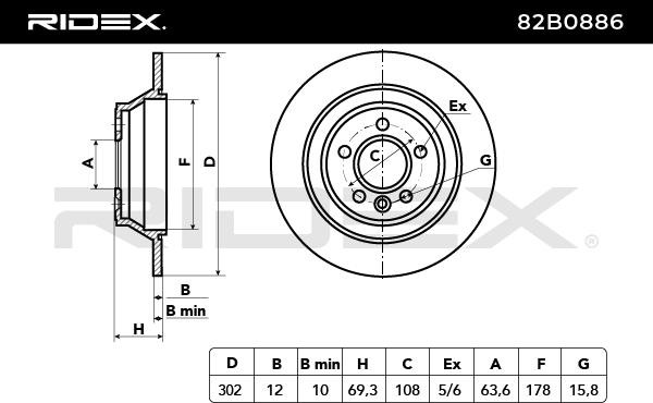 RIDEX Bremsscheibe VOLVO 82B0886 30769058,31471832 Bremsscheiben,Scheibenbremsen von RIDEX