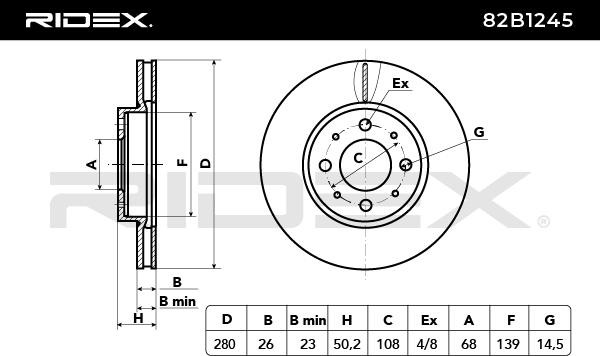 RIDEX Bremsscheibe VOLVO 82B1245 31262091,351688,3516880 Bremsscheiben,Scheibenbremsen 271590,2715902 von RIDEX