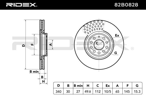 RIDEX Bremsscheibe VW,AUDI,SKODA 82B0828 1K0615301AD,3C0615301C,5Q0615301G Bremsscheiben,Scheibenbremsen 5QN615301A,8S0615301,8S0615301D von RIDEX