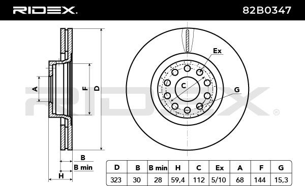 RIDEX Bremsscheibe VW,AUDI 82B0347 3D0615301G,4D0615301A,4D0615301F Bremsscheiben,Scheibenbremsen 4D0615301J von RIDEX