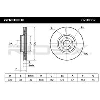 RIDEX Bremsscheibe Vorderachse 82B1662 Bremsscheiben,Scheibenbremsen MERCEDES-BENZ,V-Klasse (W447),VITO Kasten (W447),VITO Tourer (W447) von RIDEX