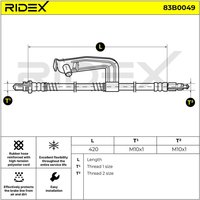 RIDEX Bremsschläuche Vorderachse 83B0049 Bremsschlauch FORD,MAZDA,Fiesta Mk4 Schrägheck (JAS, JBS),Puma Schrägheck,Fiesta Mk4 (J3S, J5S) von RIDEX