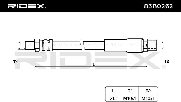 RIDEX Bremsschläuche AUDI,BMW,WARTBURG 83B0262 803611707,34321108134,803611775 Bremsschlauch 10248220024,34321115697,34321153107,34321159881 von RIDEX