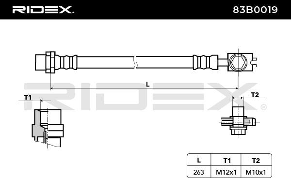 RIDEX Bremsschläuche AUDI,SEAT 83B0019 8E0611775H,8E0611775N Bremsschlauch von RIDEX