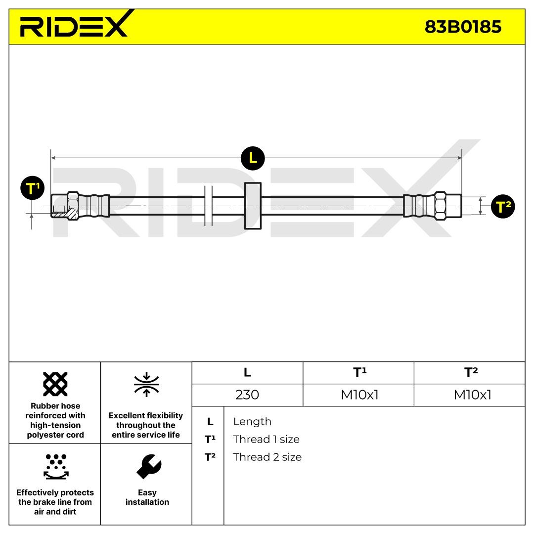 RIDEX Bremsschläuche AUDI 83B0185 811611775 Bremsschlauch von RIDEX