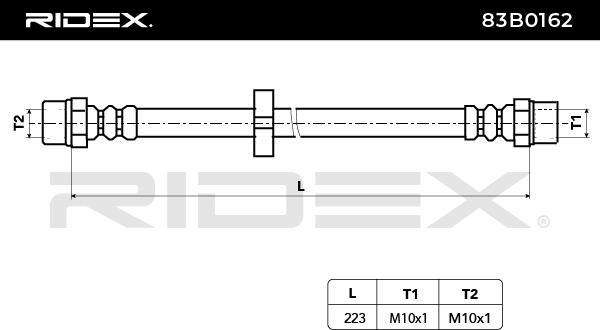 RIDEX Bremsschläuche FIAT,KIA,MAZDA 83B0162 481619,46434371,7632114 Bremsschlauch 7667806,7586906,7619751,7670215,481620,71737688,46554127,55701046 von RIDEX