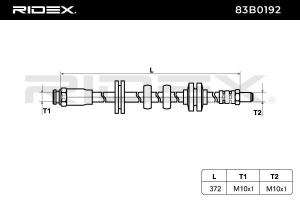 RIDEX Bremsschläuche FIAT,LANCIA 83B0192 440019025990,HOS3018,71736967 Bremsschlauch 46423177,7735009 von RIDEX
