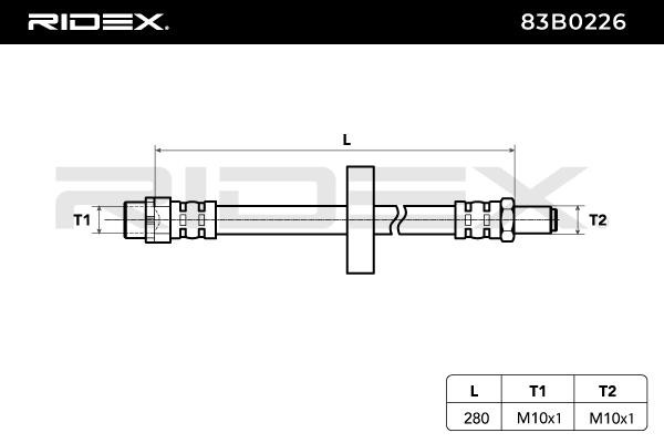RIDEX Bremsschläuche FORD 83B0226 1S712282AC,1S712282AD,1S712282AE Bremsschlauch 1114758,1117107,1121635,1444731,1S712282AB von RIDEX
