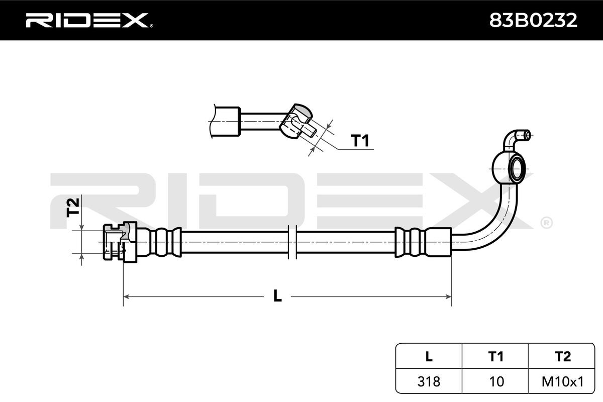 RIDEX Bremsschläuche MAZDA 83B0232 NA0143990,NA0143990A,NA7543990 Bremsschlauch NA7543990A von RIDEX