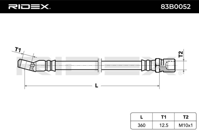 RIDEX Bremsschläuche MERCEDES-BENZ,FIAT 83B0052 6314280035,A6314280035 Bremsschlauch von RIDEX