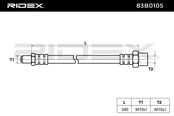 RIDEX Bremsschläuche MERCEDES-BENZ 83B0105 1234280635,1294280035,A1234280635 Bremsschlauch A1294280035 von RIDEX