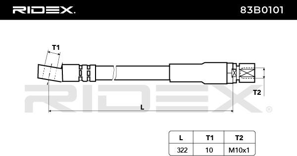 RIDEX Bremsschläuche OPEL,SAAB,VAUXHALL 83B0101 4241444,562345,562350 Bremsschlauch 562358,90235568,90374106,90468319 von RIDEX