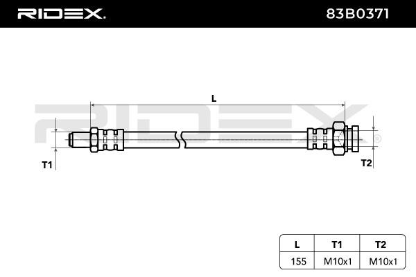 RIDEX Bremsschläuche PEUGEOT,CITROËN 83B0371 480652,96075716,480394 Bremsschlauch 481632 von RIDEX