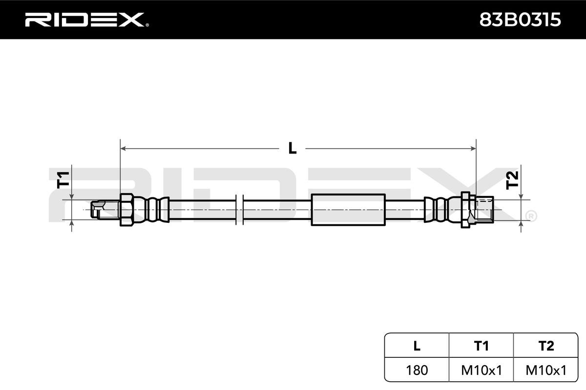 RIDEX Bremsschläuche SAAB 83B0315 4908695 Bremsschlauch von RIDEX