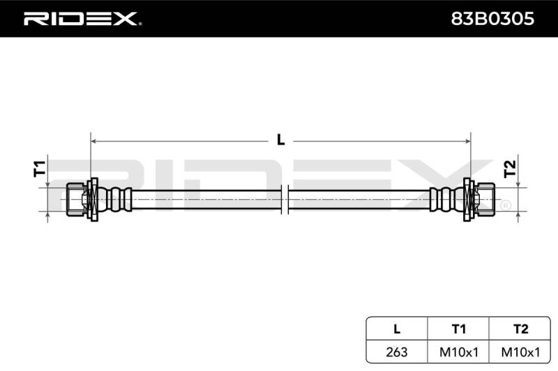 RIDEX Bremsschläuche TOYOTA,SUBARU,LEXUS 83B0305 9094702637,9094702G20,9094702E09 Bremsschlauch 9094702603,9094702862,9094702B14,9094702G36 von RIDEX