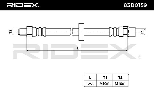 RIDEX Bremsschläuche VOLVO 83B0159 32246088,9169139,9485452 Bremsschlauch 30665462,30714820,30792533,31257709 von RIDEX