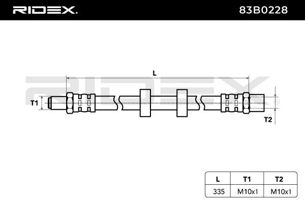RIDEX Bremsschläuche VOLVO 83B0228 1329611,13296116,3546359 Bremsschlauch 3546535,3546813,35468131 von RIDEX