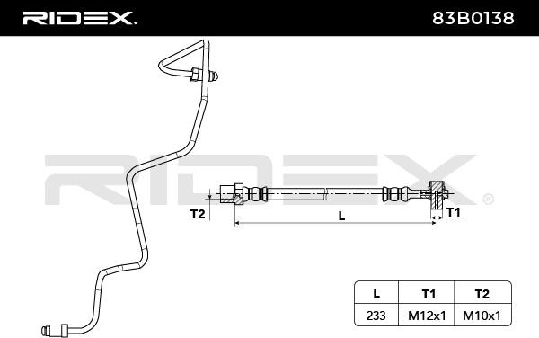 RIDEX Bremsschläuche VW,AUDI,SKODA 83B0138 1J0611763R,1J0611763AD,1J0611763D Bremsschlauch 1J0611763F,1J0611763K von RIDEX