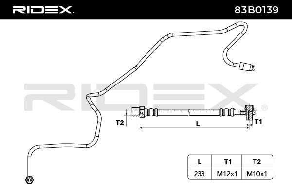 RIDEX Bremsschläuche VW,AUDI,SKODA 83B0139 1J0614750,1J0611764AD,1J0611764D Bremsschlauch 1J0611764F,1J0611764K,1J0611764R von RIDEX