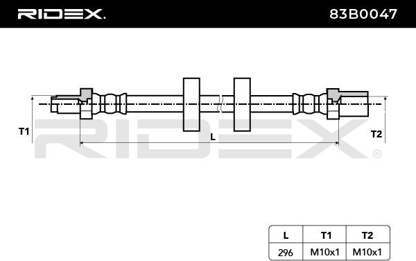 RIDEX Bremsschläuche VW,AUDI 83B0047 861611707A,861611707B,861611707C Bremsschlauch 801611707C von RIDEX