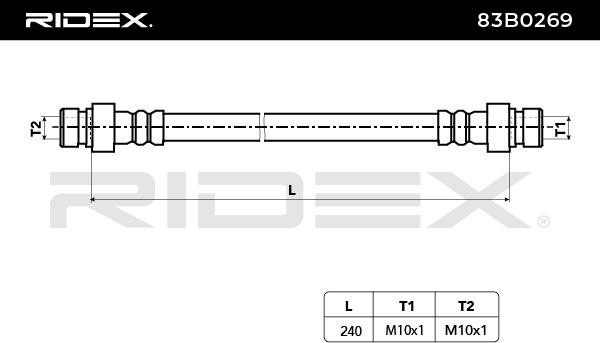 RIDEX Bremsschläuche VW,PORSCHE 83B0269 113611775,211611775B Bremsschlauch von RIDEX