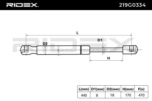 RIDEX Heckklappendämpfer MITSUBISHI 219G0334 MR959243 von RIDEX