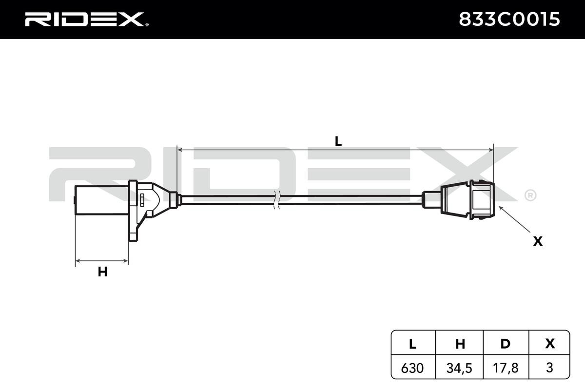 RIDEX Impulsgeber FIAT,PEUGEOT,CITROËN 833C0015 46538536,46786042,7700739794 Kurbelwellensensor,Impulsgeber, Kurbelwelle 55216915,7777960,1920K von RIDEX