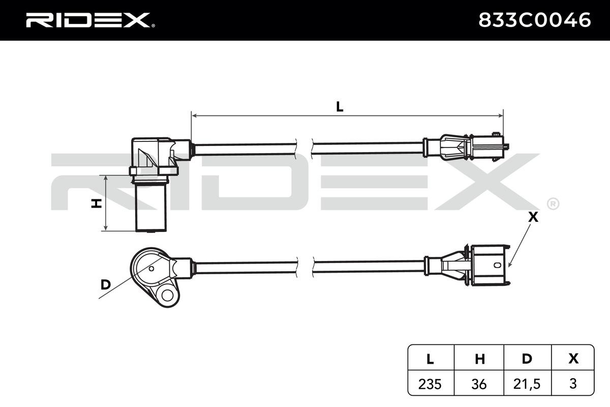 RIDEX Impulsgeber OPEL,HONDA,VAUXHALL 833C0046 8973769771,6235607,97226992 Kurbelwellensensor,Impulsgeber, Kurbelwelle 37841PLZD00 von RIDEX