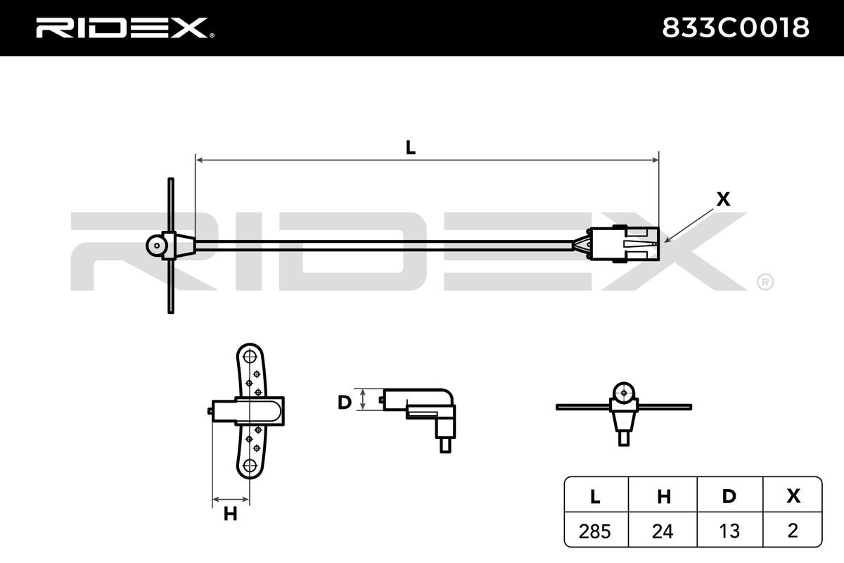 RIDEX Impulsgeber RENAULT 833C0018 7700855719F,770085931,7702218699 Kurbelwellensensor,Impulsgeber, Kurbelwelle 7700855719,7700739793,7700747548 von RIDEX