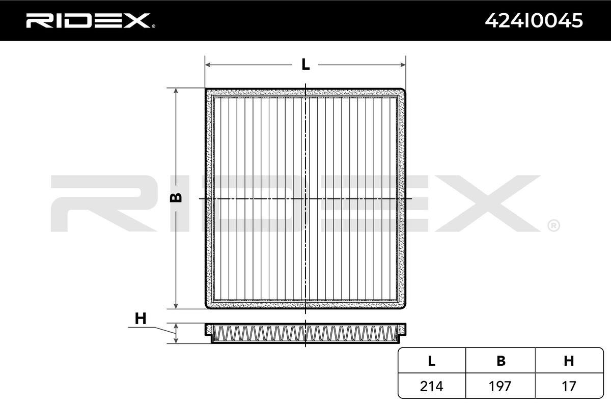 RIDEX Innenraumfilter TOYOTA,SUBARU,LEXUS 424I0045 0897400820,0897400840 von RIDEX