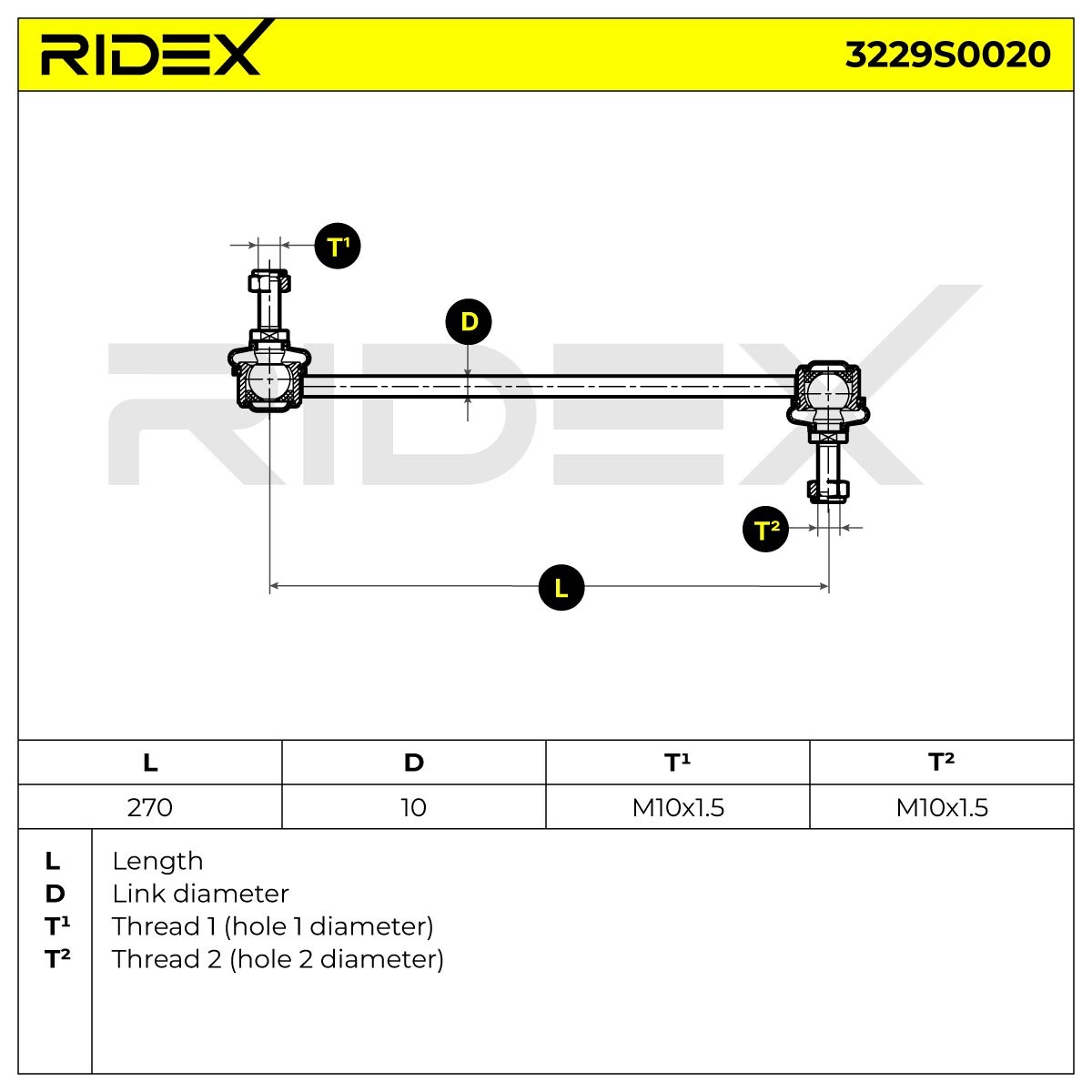 RIDEX Koppelstange AUDI 3229S0020 8A0407465B,8A0407465C,893407465 Pendelstütze,Stabistange,Stabilisatorstange,Stabistrebe,Stabilisatorstrebe von RIDEX