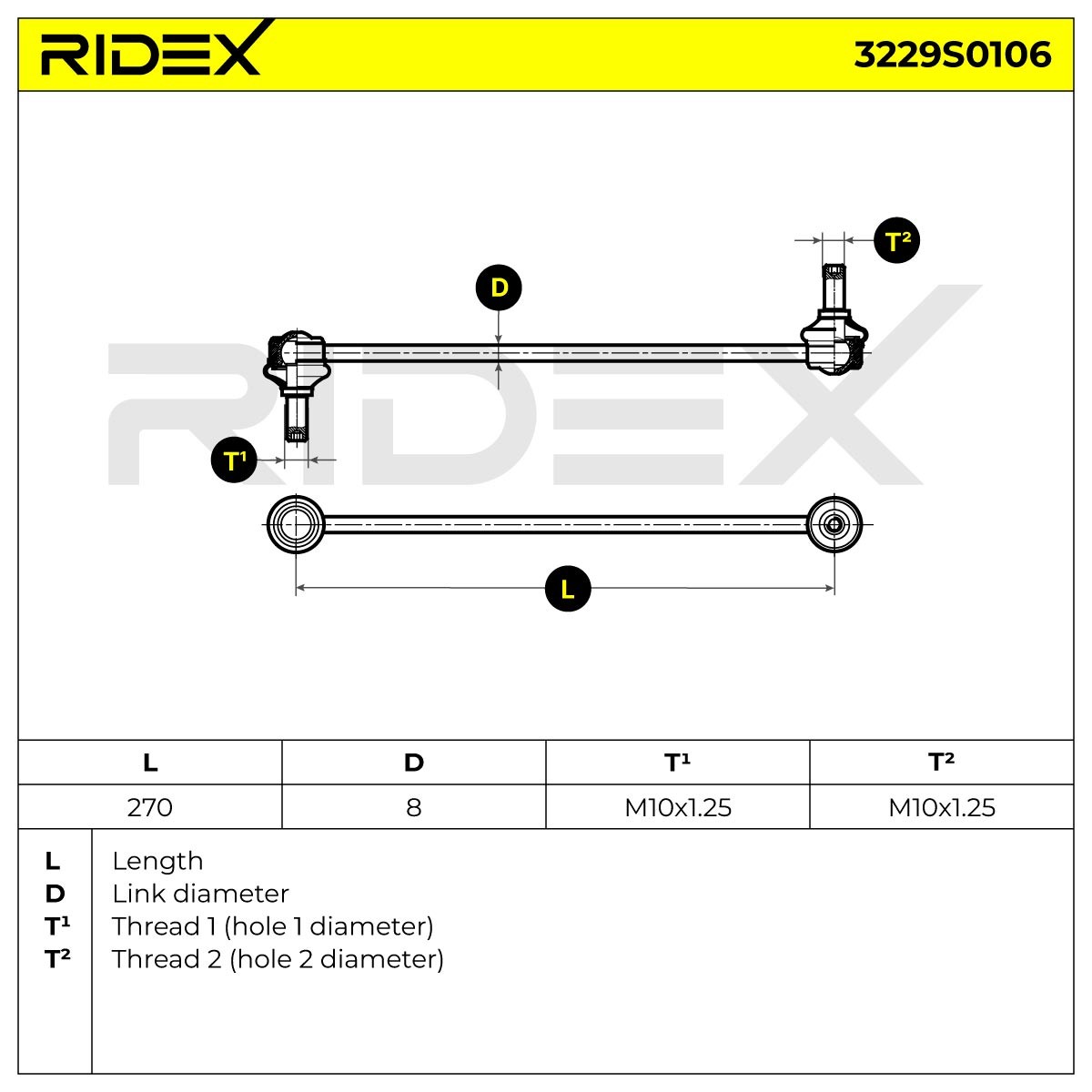 RIDEX Koppelstange FIAT,MAZDA,SUZUKI 3229S0106 4242058M00,4242077M00,4242080J00 60614514,6000629182,BCKE34170,4242059J00,4242077M01,71742688 von RIDEX