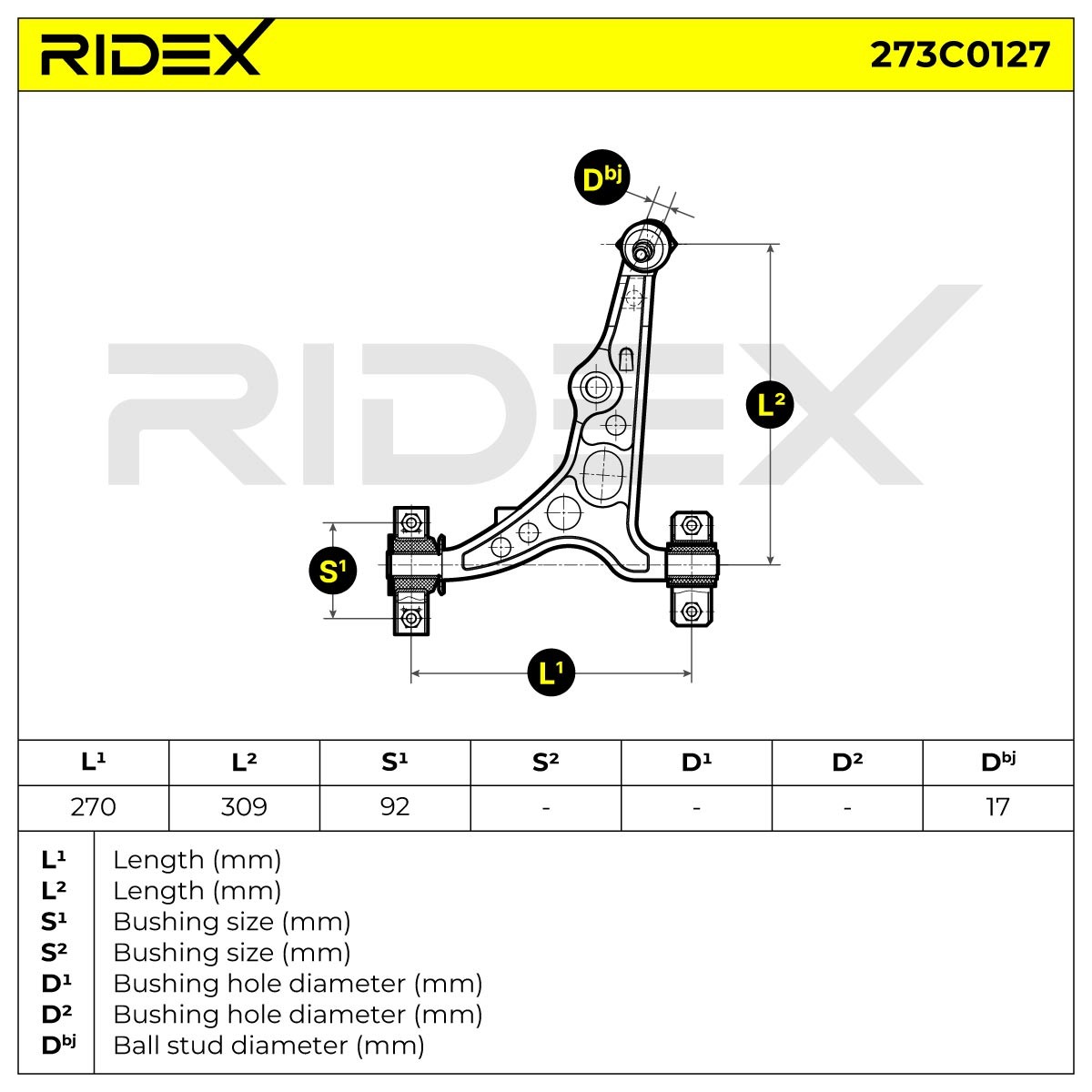 RIDEX Querlenker FIAT,LANCIA 273C0127 71738285,0000082461081,46423822 Lenker, Radaufhängung,Dreieckslenker,Achslenker 71747915,7601057,7777239 von RIDEX