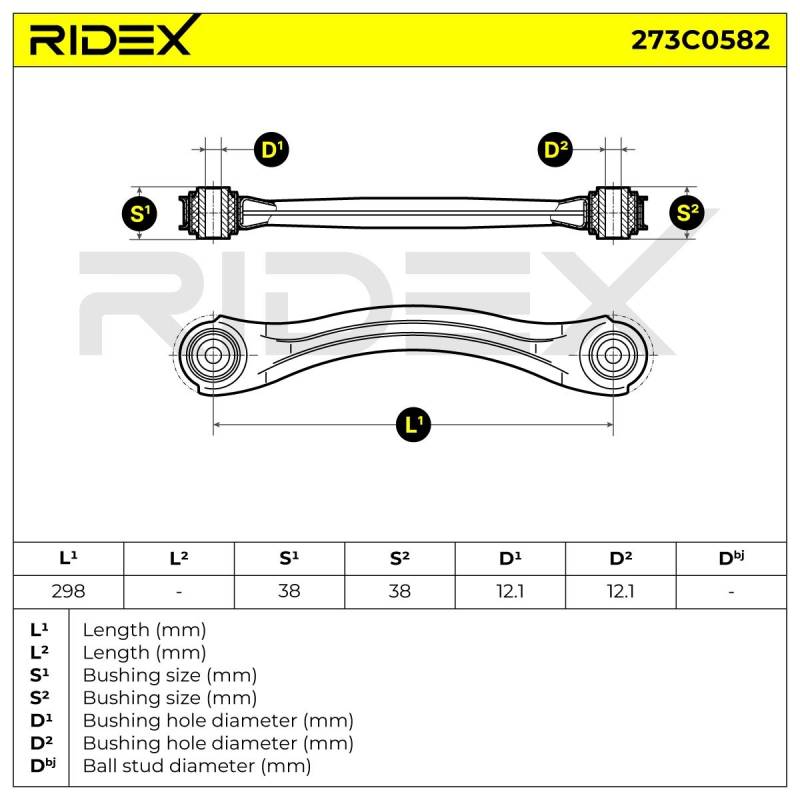 RIDEX Querlenker MERCEDES-BENZ 273C0582 1243502606,1243505906,1243506006 Lenker, Radaufhängung,Dreieckslenker,Achslenker 1243507606,2013503306 von RIDEX