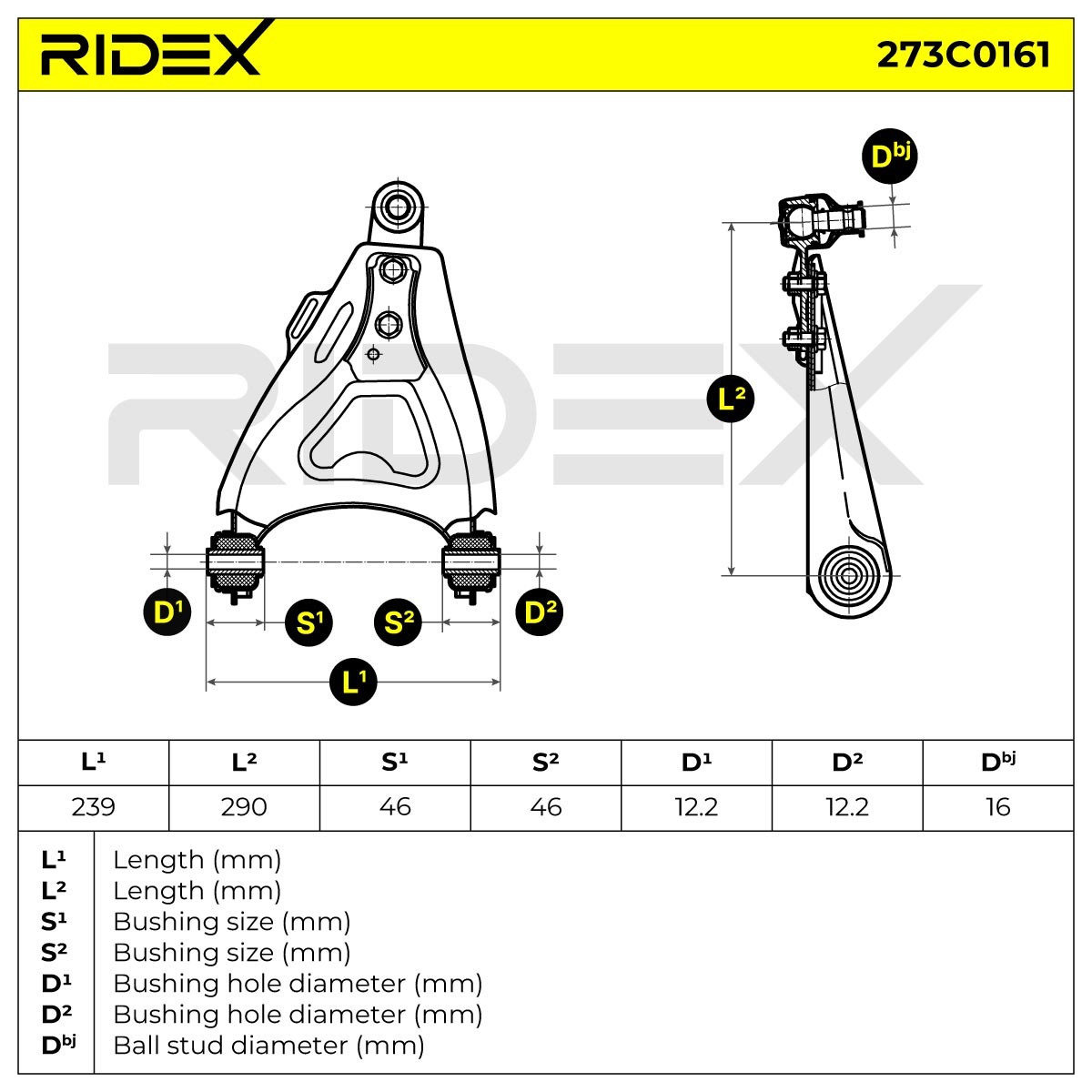 RIDEX Querlenker RENAULT 273C0161 7700831368,8200737132,7700425724 Lenker, Radaufhängung,Dreieckslenker,Achslenker 7700436302,7700818051,8200737134 von RIDEX