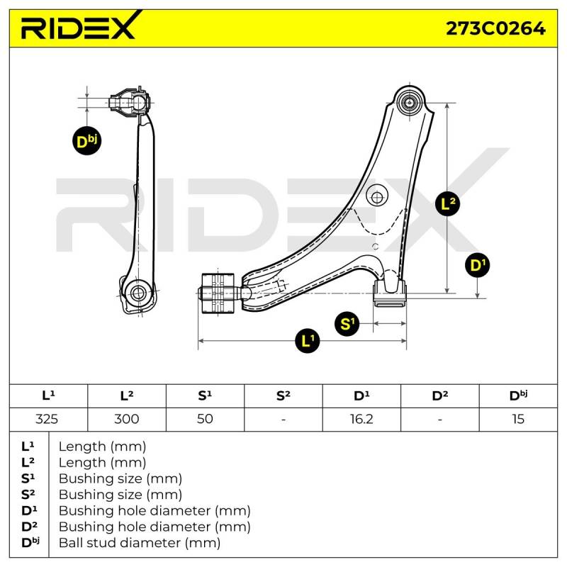 RIDEX Querlenker SUZUKI,SUBARU 273C0264 4520260B01,4520260B01000,4520270C00000 Lenker, Radaufhängung,Dreieckslenker,Achslenker 4520060822 von RIDEX