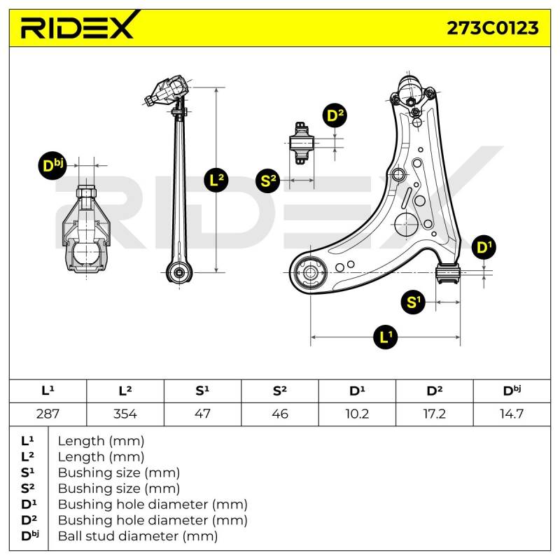 RIDEX Querlenker VW,SEAT 273C0123 6X0407151,6X0407151A,6N0407151A Lenker, Radaufhängung,Dreieckslenker,Achslenker von RIDEX