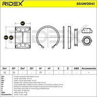 RIDEX Radlagersatz Hinterachse beidseitig 654W0041 Radlager,Radlager & Radlagersatz PEUGEOT,CITROËN,206 Schrägheck (2A/C),206+ Schrägheck (2L_, 2M_) von RIDEX