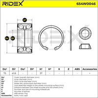 RIDEX Radlagersatz Hinterachse beidseitig 654W0046 Radlager,Radlager & Radlagersatz BMW,3 Limousine (E46),3 Touring (E46),3 Cabrio (E36),3 Coupe (E46) von RIDEX